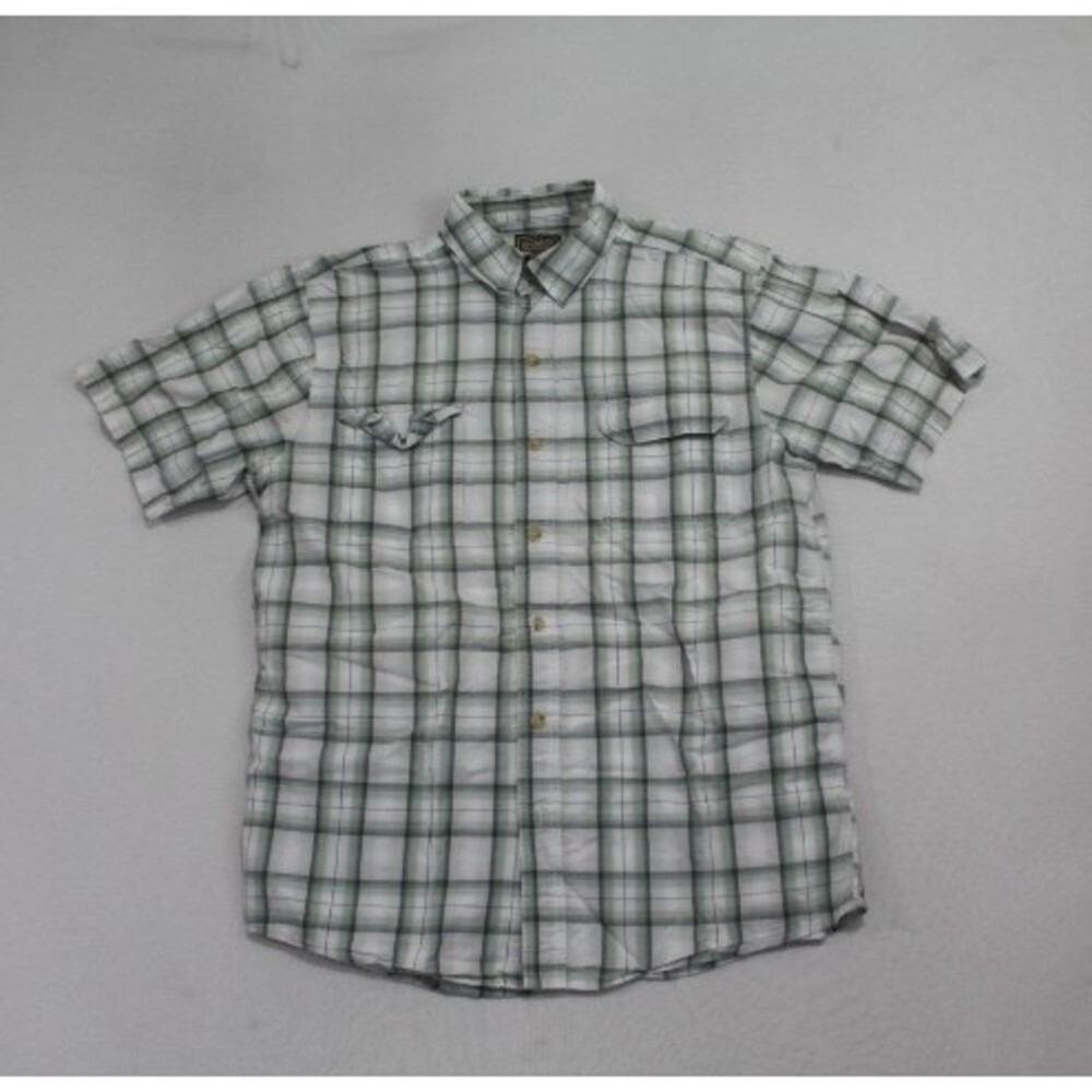 C.E. Schmidt Button Up Mens Medium Gray Excellent Plaid Short Sleeve Workwear